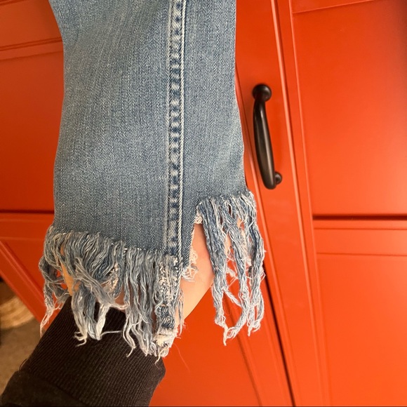 Free People Denim Great Heights Frayed Fringe Skinny Jeans - Picture 8 of 12